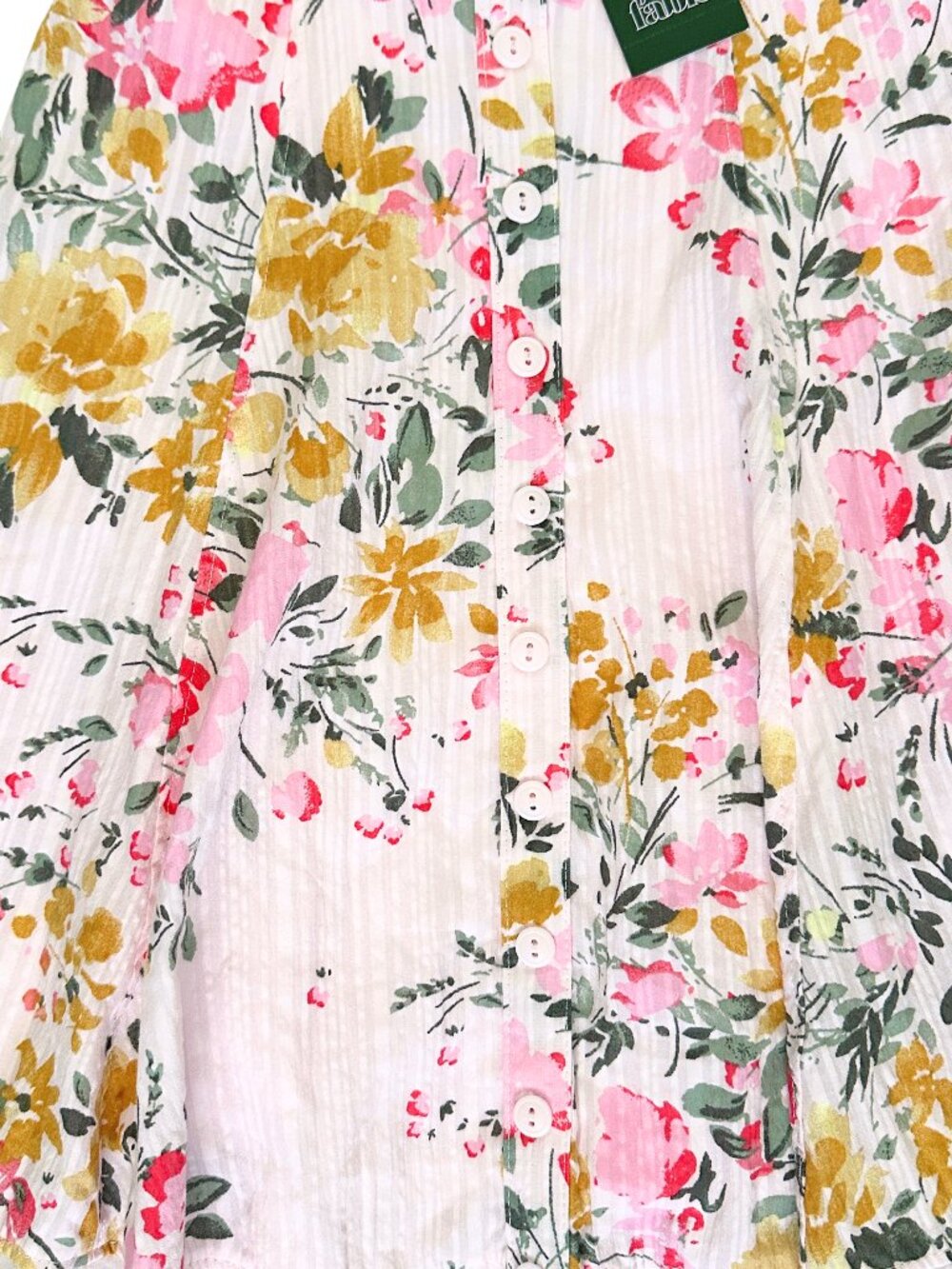 SALE!! Wild Fable, Button-Front Mini Empire Waist Dress, Pink Floral, Size XXS - Picture 6 of 10